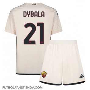 AS Roma Paulo Dybala #21 Segunda Equipación Niños 2023-24 Manga Corta (+ Pantalones cortos)